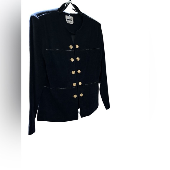 Leslie Fay Blue Blazer with Military-Inspired Design - Picture 7 of 7